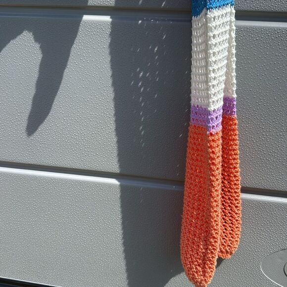 Colorful Crochet Crop Top - Long Sleeve Bell Sleeved Top - BRAND NEW Size Small - Picture 3 of 4